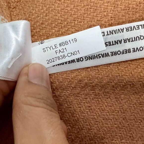 J. Crew Reversible Paid Blanket Fringe Poncho M/L - Picture 7 of 9